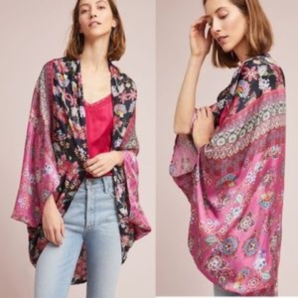 NWT Anthropologie Winnie Silk Kimono